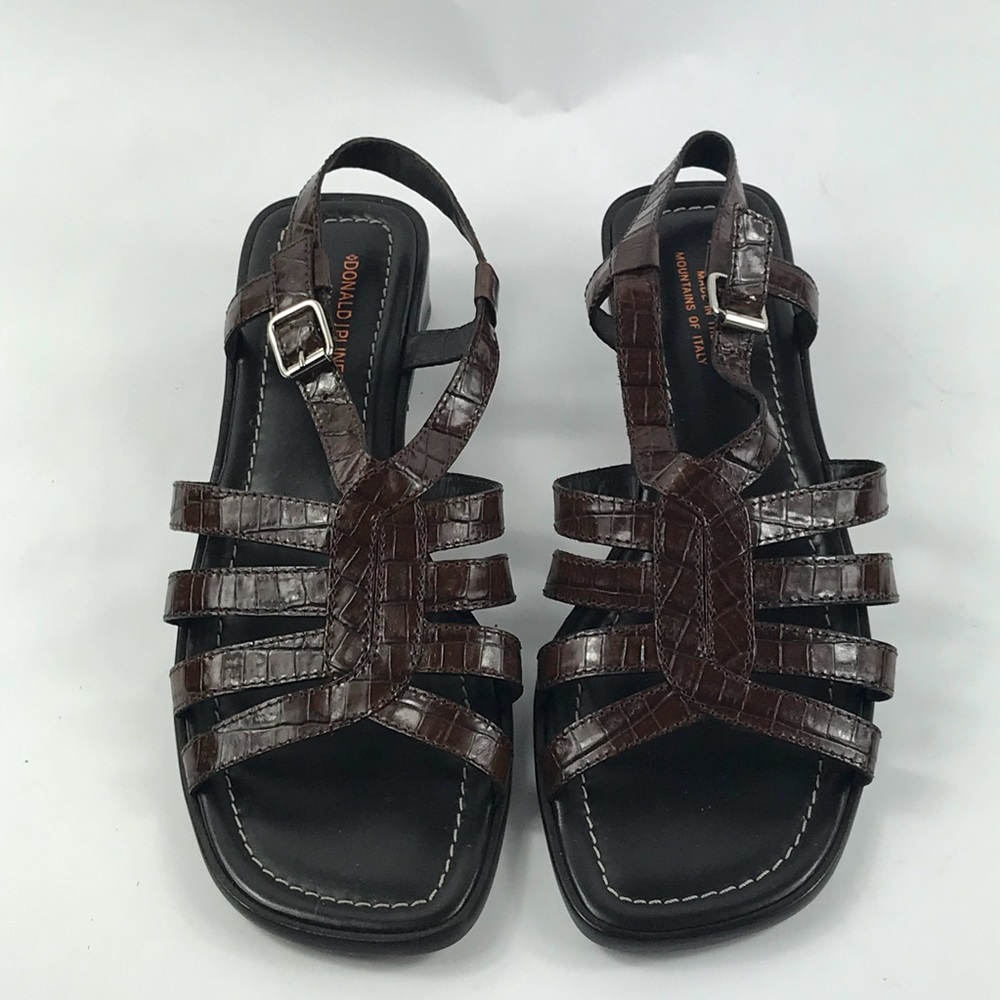 Donald J Pliner Aleta Brown Leather Sandal Sz 11M
